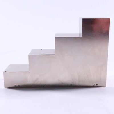 Nickel-plated 1018 Steel 4 Step Calibration Block with 0.5''-1.0''-1.5''-2.0'' Thickness for Ultrasonic Testing